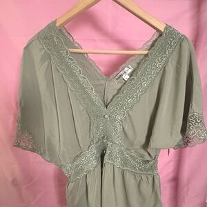 Madden Girl (Steve Madden) Sage Green Blouse, Lace Trim, Size L, *New With Tags*